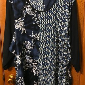 shades of blue plus size blouse